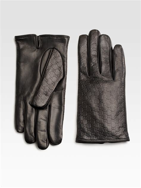 gucci men's leather gloves|net a porter gucci gloves.